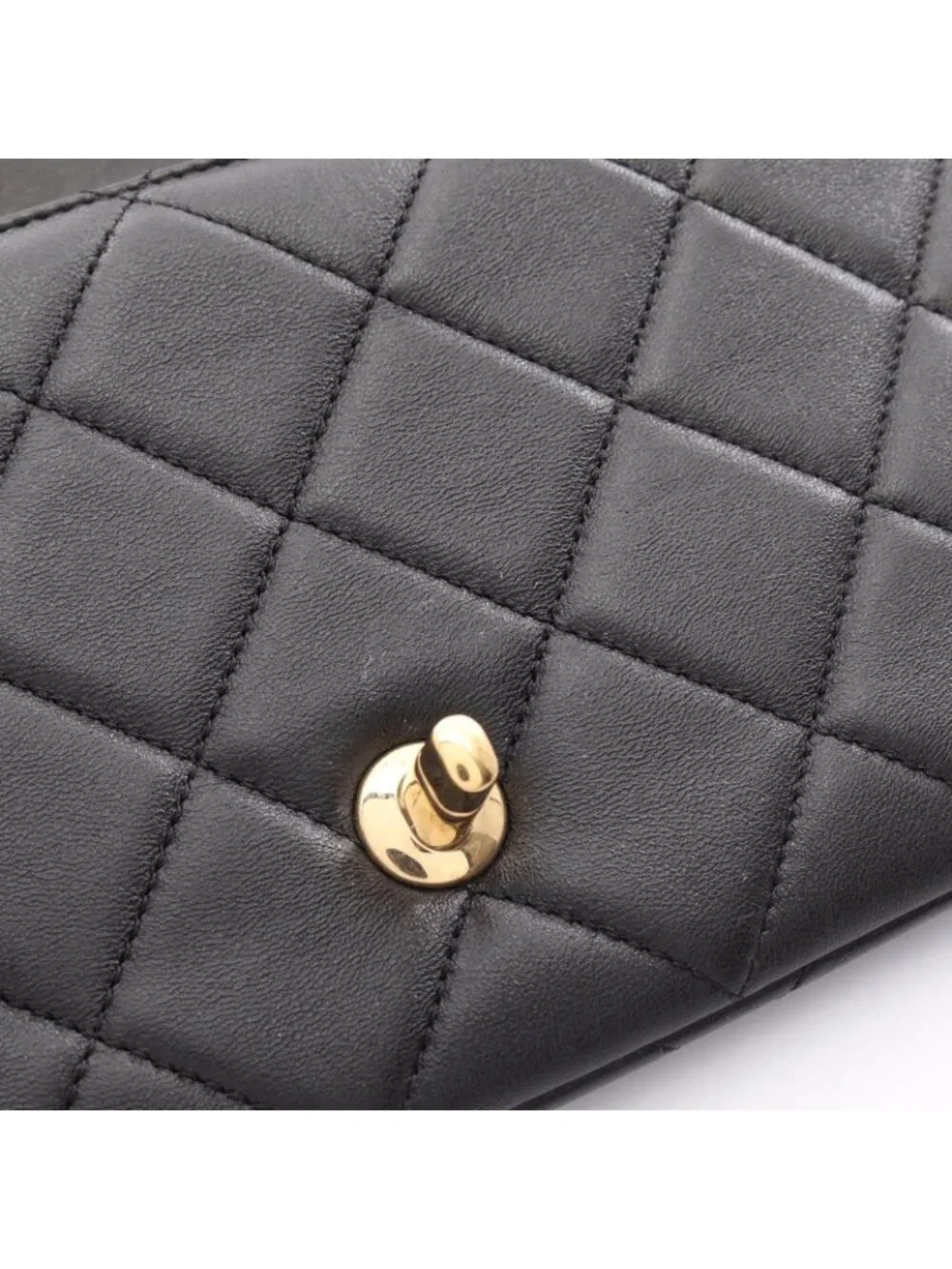 Chanel Handbag Quilted Chain Clutch Black Lambskin